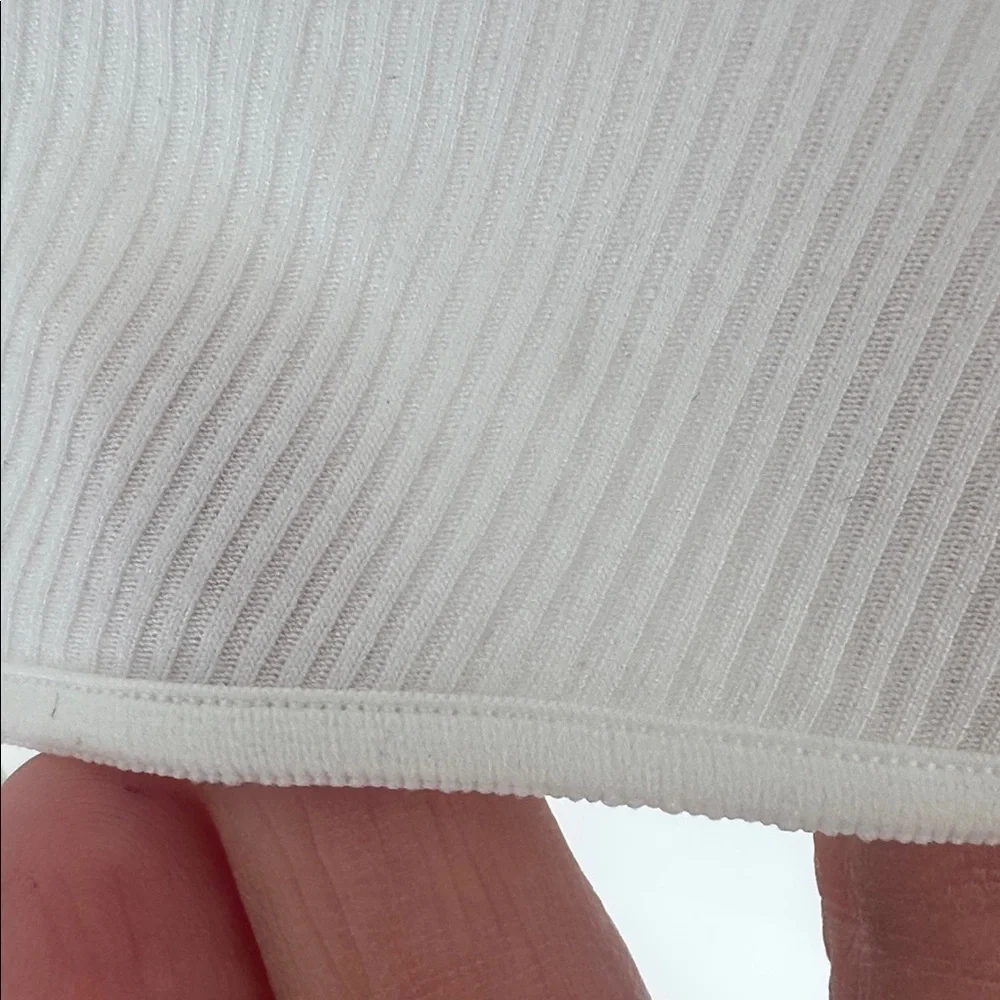 Wolford White Ribbed Long Sleeve Henley Bodysuit - Picture 14 of 16